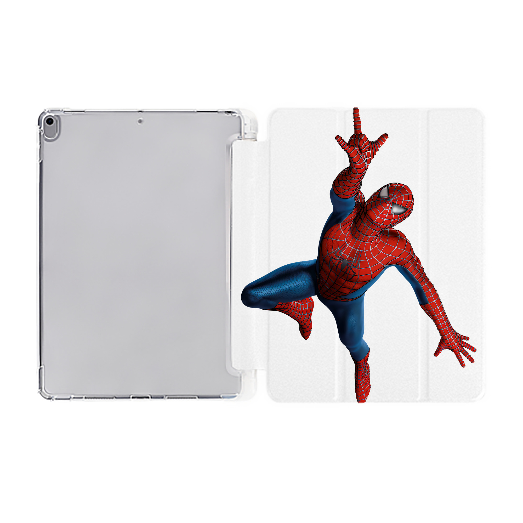（画像用） Spider Man スパイダーマン IPad ケース ペン収納付き 三つ折りスタンド PUレザー×シリコン 対応機種9.5/10.5/10.9インチ